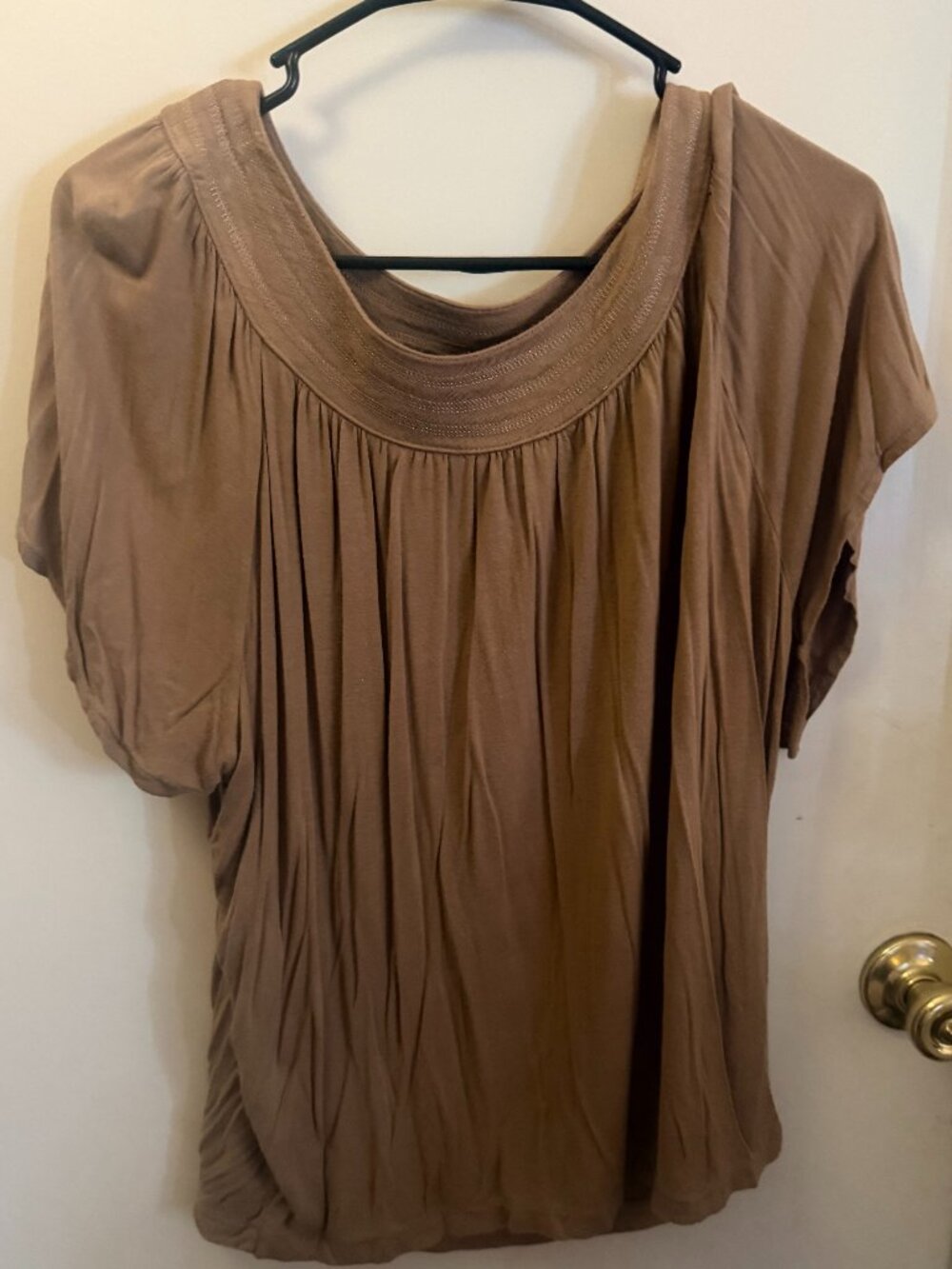 George Taupe Blouse W 2X